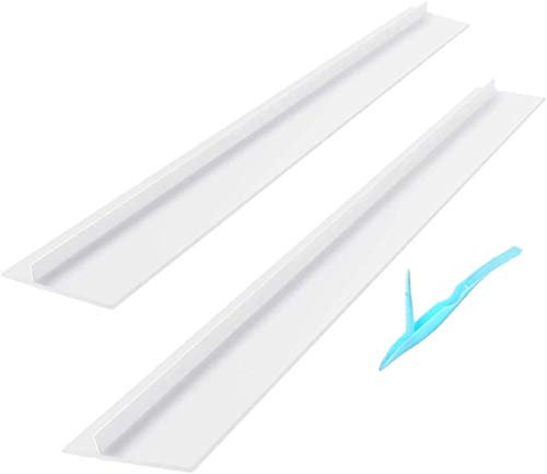 25'' Kitchen Silicone Stove Counter Gap Cover with Free Scraper, Easy Clean Heat Resistant Wide & Long Gap Filler, Seals Spills Between Counter, Stovetop, Oven, Washer & Dryer, 2 Pack