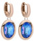 Qudo Tivola Creolen Edelstahl rose PVD beschichtet mit Glaskristallen (royal blue delite)