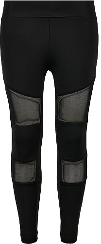 Urban Classics Mädchen Leggings Girls Tech Mesh Leggings Black 110/116