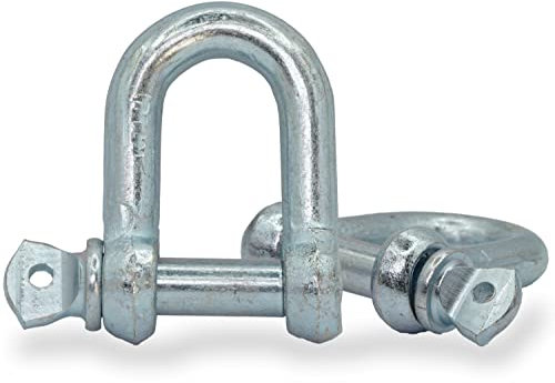 CHILO ® - Schäkel - super stabil - D-Ring Schäkelim Sparset [viele Größen] für Takelage, Kordeln und Seile (2, 10mm)