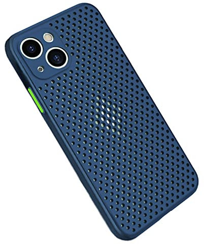 Rdyi6ba8 Cover per iPhone 13, Fotocamera Protezione Completa Ultra Leggero Morbido Silicone TPU Traspirante Mesh Design Protettiva Case per iPhone 13 - Blu Navy