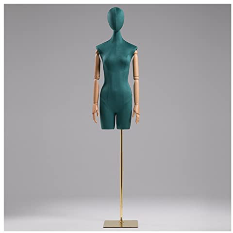 LXLIGHTS Schneiderpuppen Weibliche Torso, Einzelhandel Kleidung Anzeige Nähen Schneiderinnen Mannequins Mit Kopf Und Massivholzarm, Halbe Skala Schaufensterpuppen Körper Kleiderordnung
