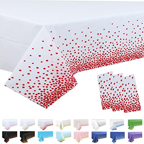 3 Stück Tischdecke Rechteckig Weiss Weihnachten Party Tischdecke,137*274cm Tischdecke Papierrolle Einweg Tischdecke aus Kunststoff,Wasserdichte Ölbeständig Tischdecken für Party,Picknick,Geburtstags