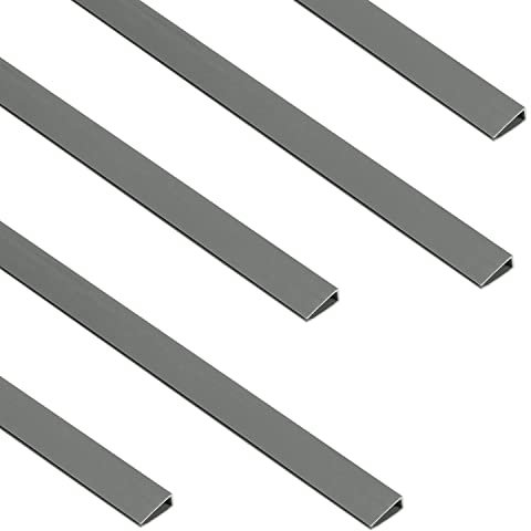 Sekey Clip De Fixation en PVC 5pcs x 1m, Accessoires pour Canisse en PVC, pour Brise-Vue en PVC, Gris