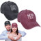 Patelai Baseballkappe für Damen und Herren, bestickt, lustig, verstellbar, Unisex, Baumwollkappe für Paare, Mutter, Vater, Schwarz, Rot, 2 Stück, schwarz / rot, Einheitsgröße