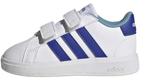 adidas Unisex Baby Grand Court Lifestyle Hook and Loop Shoes, Cloud White/Lucid Blue/Preloved Blue, 9 UK Child