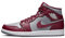 NIKE Jordan Herren Air Jordan 1 Mid, Team Red Grey White, 43 EU