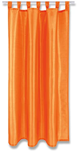 Blickdichte Orange Gardine Alessia mit Schlaufen in 140x245cm (BxL), in vielen Größen und Farben