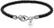 Viwind Lederarmband Herren 925 Sterling Silber Vers chluss 4MM Schwarz Braun 20/21cm Geflochtenes Leder für Herren unisex Schmuck mit Geschenkbox (20cm, Schwarz)