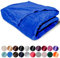 HOMEYA - Manta Sofa Grande 160 x 220 - Manta para Cama. Manta Polar, Franela 100% Poliéster, Suave, Acabado con Brillo - Azul