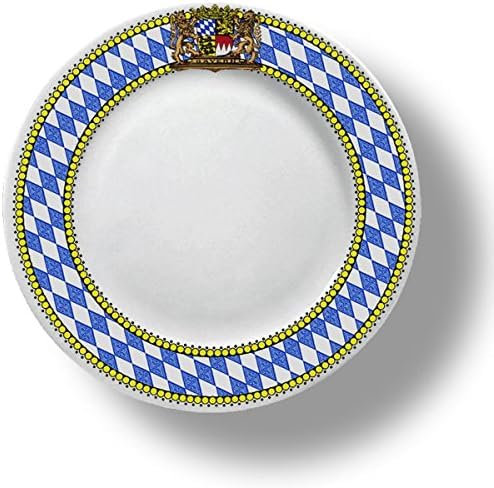 Bavarian Liquids Bayerischer Teller mit Bayern Wappen blau-weiß Raute Durchmesser 19cm