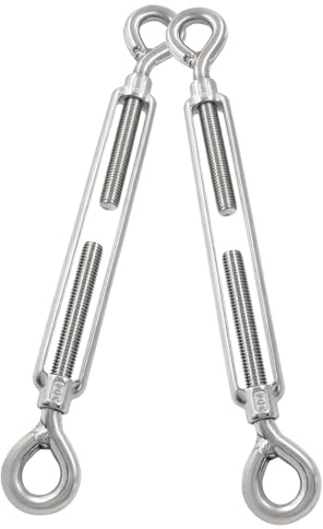 PHITUODA 2pcs M12 Stainless Steel 304 Eye & Eye Turnbuckles Adjustable Wire Rope Tensioner