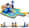 GOPLUS 7 en 1 Castillo Inflable Niños Acuático con Piscina, Tobogán, Juego de Boxeo, Cañón de Agua, Trampolín, Piscina, Parque Acuático para Niño 3-10 Años Carga 45+45KG(sin soplador)