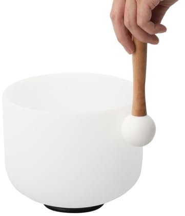 SUDEG Crystal Singing Bowl, Sacral G Chakra 8 Inch Singing Bowl with Mallet,Crystal Quartz Bowls for Sound Healing & Yoga Meditation