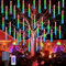 OPAHUTER Solar Meteorschauer Regen Lichter, 240 LEDs Meteor Weihnachtslichter, 10 Röhren 30cm Wasserdichte Solar Fallende Weihnachtsbeleuchtung Fernbedienung für Xmas Baum Hochzeit Dekoration