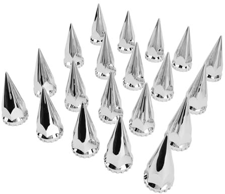 Fabater Radmutternabdeckungen, 33 Mm, Verchromte Radmutternabdeckung mit Spikes, Kunststoffflansch, Rostfrei, Zum Anschrauben, Radmutternkappe, Mutternabdeckkappen für LKW-Anhänger,