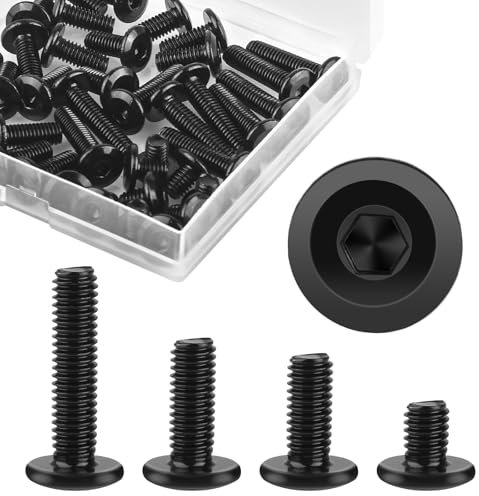 GHVACZS Lot de 40 vis M6, vis M6 x 8/14/16/25, vis en acier inoxydable M6 en 4 longueurs, vis M6 avec boîte de rangement, convient pour la réparation et le montage