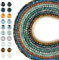 FASHEWELRY 2030 cuentas de cristal galvanizadas chapadas en arco iris, cuentas sueltas de cristal facetadas redondas para pulseras, collares, joyas, manualidades