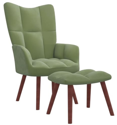 Juroupi Relaxsessel mit Hocker Relax Sessel Relaxsessel Wohnzimmer Sessel Mit Hocker Sessel Wohnzimmer Hellgrün Samt