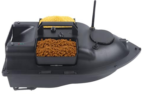 HOARLICN 500m Futterboot Bausatz, RC Futterboot Köderboot Baitboat 2KG Fischköder Doppelmotoren Nachtangeln GPS Postion Auto Cruise für Flüssen, Seen Oder Flachem Wasser