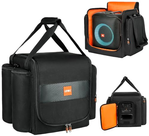Taschen für JBL Partybox Encore Essential,Tragbare Lautsprecher-Tragetasche Passend für Encore mit Schultergurt und Zusätzlichen Tasche für Mikrofon,Ladegerät,Kabel,Zubehör (Schwarz)