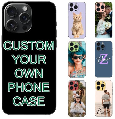 Naispanda Personalised Phone Case for iPhone 15, 14, Pro, Max, Mini, Plus 13, 12, 11, X, XS, XR, SE, 8, 7, Custom Soft Liquid Silicone Phone Case with Image/Picture/Photo/Text/Logo