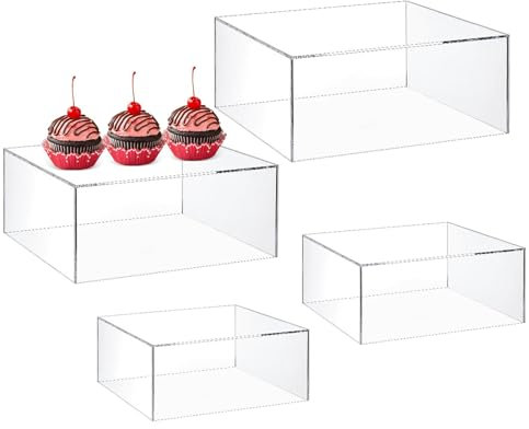 Acryl-Erhöhungen für die Präsentation, Sockel-Figuren-Präsentationsregal - Acryl-Riser Stabile Display-Riser - Stabiler Würfel-Organizer zum Präsentieren, sicher für Figuren, Parfüms, Kosmetika