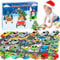 Adventskalender Kinder 2024 Autos Spielzeug Adventskalender ab 3 Jahre Junge, Weihnachten 24 Tage Countdown Kalender Auto Spielzeug mit Landkarte
