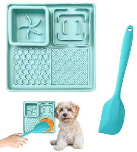 dellyy Tappetino per Cane Silicone Leccare, Tappetino per Leccare Animali Domestici, Slow Feeder, Tappetini Cani Lick Mat, Tappetino da Leccare per Gatti, Tappetino per Leccare Animali Domestici