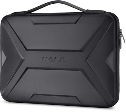 MOSISO 17-17.3 inch Laptop Hard Case, 17.3 inch Laptop Sleeve Waterproof Shockproof Computer Bag Compatible with MacBook HP Dell,Artistic Geometric EVA Carrying Case Hard Shell with Handle, Black