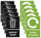 Amusingtao 10 Pack Recycling Stickers, 150mm x 100mm, Green, PVC, Waterproof, Self-Adhesive, General Waste & Mixed Recycling, Outdoor, Rectangular, Reusable