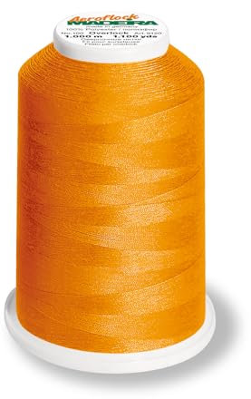 Aero-Flock 9120 und 9121 Miniking 1000m - Uni Multicolor Overlockgarn Bauschgarn für dehnbare Nähte, Nähgarn (Neon Orange)