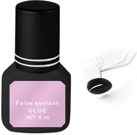 Wimpernkleber, Wimpernkleber Dauerhaft, Wimpern Extensions Kleber, Lash Extension Glue 1-2 Sec Trockenzeit, Wimpernverlängerung Kleber, Eyelash Adhesive Schwarzer Wasserfester Permanentkleber(6ml)