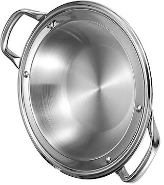 KICHOUSE Edelstahl Pfanne Topf Kochtopf Pfanne Für Paella Haushalt Multi-funktion