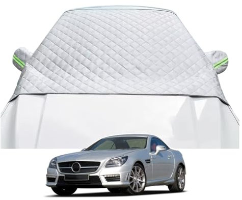 NUOKEI Frontscheibenabdeckung Auto Windschutzscheiben Abdeckung für SLK R171 2005-2015 Scheibenschutz Sonnenschutz für Winter Sommer Schnee EIS Frost Sonne Uv Staub