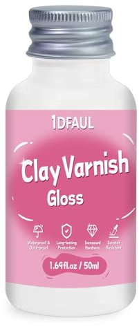 1DFAUL 50 ml Barniz Arcilla Ceramica Secado al Aire, Esmalte Ceramica Sin Horno que Previene el Agrietamiento y Amarilleamiento de la Arcilla, Resistente a Rayones e Impermeable(brillante)