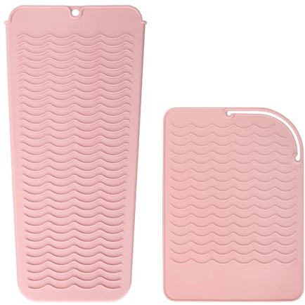 APOMOONS Silicone Heat Resistant Mat Pouch and Heat Mat for Hair Straighteners Heat Proof Mat Portable Travel for Curling Irons, Flat Iron, Hot Hair Styling Tools