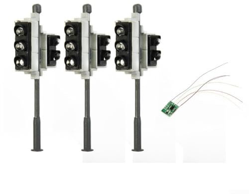 3 Stück Gauge 00 H0 Ampeln mit LEDs für Fußgänger für Modelleisenbahnen Zug Layout