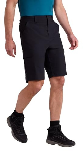 Mountain Warehouse Delta Dehnbare Cargoshorts für Herren – Dehnbare Hose, UV-Schutz, Schnelltrocknende Shorts mit vielen Taschen – Frühling Sommer, Spazieren, Wandern Schwarz Herren Größe 52 EU