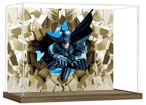 Acryl-Vitrine für Lego 76273 Batman und das Batmobil, Vitrine kompatibel mit Lego 76273 (Modell Nicht im Lieferumfang enthalten) (Hintergrund Build)