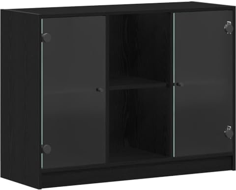 vidaXL Sideboard Black Oak 102 x 37 x 75.5 cm Wood Material