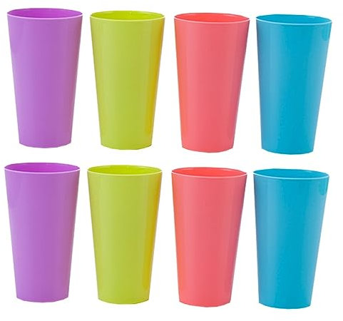 Gatuida 8 Stück Trinkbecher Wassergläser Saftbecher Stapelbecher Getränkebecher Plastikbecher universelle Tasse pp