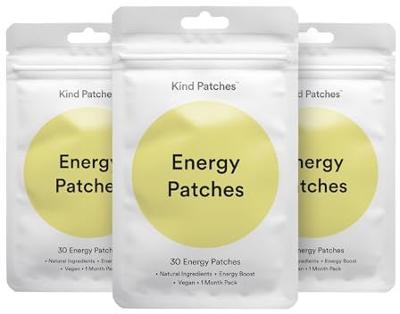 Kind Patches Energy Patches for Sustained Energy Support 3 Month Supply | Botanical Plant-Based Formula with Vitamin B Complex and Caffeine |90 Vegan Patches