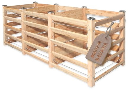 Gartenwelt Riegelsberger Komposter Trio 80x226x80 cm Lärchenholz | Moderner Massivholz Steckkomposter | Holzkomposter für den Garten