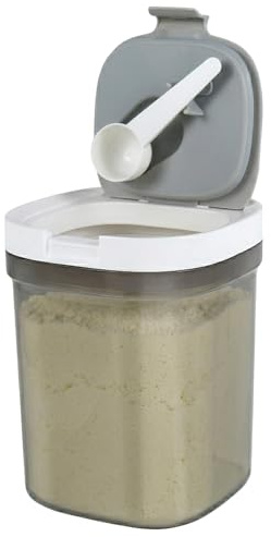 Airtight Milk Powder Container with Lid & Magnetic Spoon Stackable Formula Dispenser Kitchen Food Storage Jar Ground Coffee Canister for Milk Powder Formula, Beans, Tea, Sugar, Flour, Cereal(1300ml)