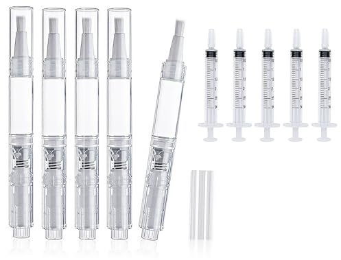 SHCHME 10PCS Touch Up Pen, Paint Touch Up Pen Refillable for Walls, 3ml Transparent Tube with Burshes for Drywall Furniture Repairs (10PCS)