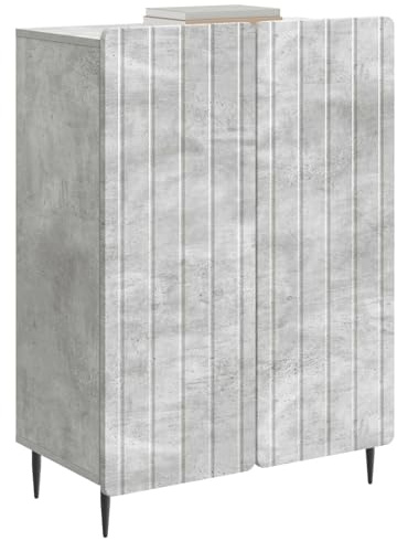 vidaXL Sideboard Betongrau 66 x 34,5 x 92 cm Holzwerkstoff, Wohnzimmer Storage, moderner rechteckiger Sideboard, stylischer Essbereichschrank, multifunktionale Einheit