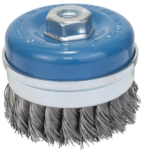 Bosch 1x PRO Steel Longlife Cup Brush, Knotted Wire for Large Angle Grinder and M14 Thread (for Steel, Ø 90 mm, Professional Accessory Large Angle Grinder)