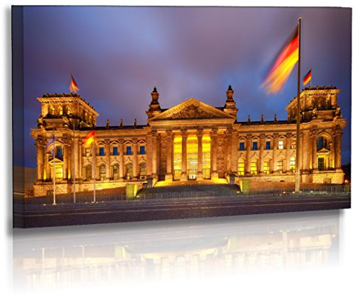 Premium - Acrylglas - Architekturfotografie - Städte - Berlin - Bilder -Reichstag - Regierungsgebäude - Bundestag - Wandbilder XXL - Bild - Stadt - Architektur - Acrylglasbild (140 cm x 80 cm)