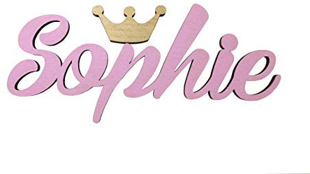 Namen Schild mit Krone,Taufe, Personalisierung, MIA STUDIO